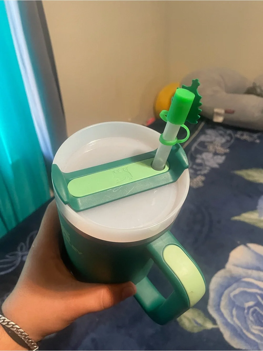 Stanley Teal Travel Tumbler with Handle - Picture 3 of 3